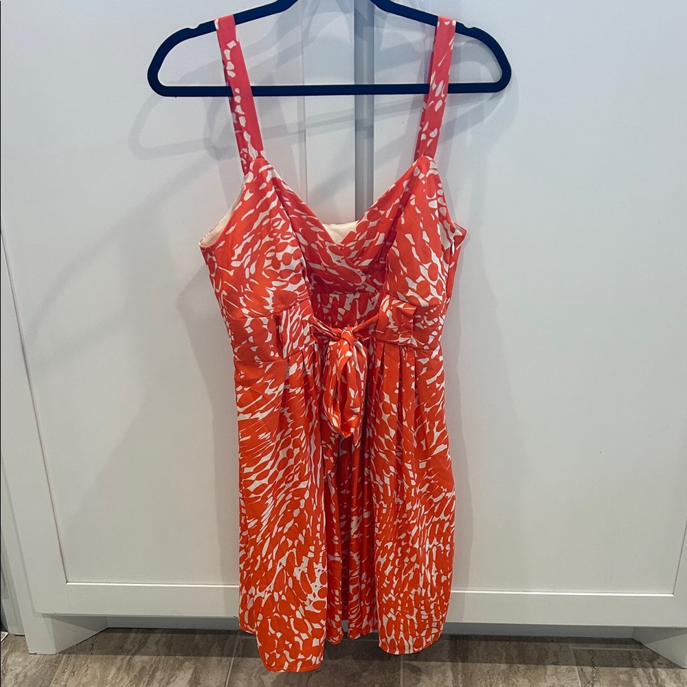 LC Lauren Conrad Orange and Cream Dress